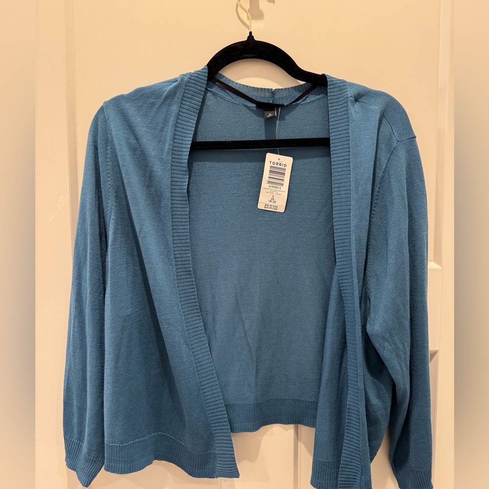 Torrid Teal Open-Front Cardigan 2X nwt